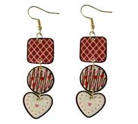 Acrylic Chocolate Cookie Earrings - Playful Heart and Cookie-Inspired Jewelry adding a Fun Element to Outfit, Acrylic, No Gemstone