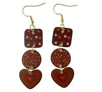 Acrylic Chocolate Cookie Earrings - Playful Heart and Cookie-Inspired Jewelry adding a Fun Element to Outfit, Acrylic, No Gemstone