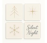 Acrylic Christmas Coaster Gift Set of 4 with Silent Night Design - Elegant Christmas Decor for Festive Home Gatherings