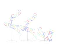 Acrylic Christmas Flying Reindeer&Sleigh Lighted Reindeer Multi Colours vidaXL