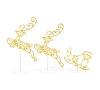 Acrylic Christmas Flying Reindeer&Sleigh Lighted Reindeer Multi Colours vidaXL