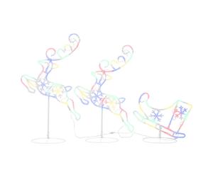 Acrylic Christmas Flying Reindeer&Sleigh Lighted Reindeer Multi Colours vidaXL