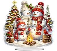 Acrylic Christmas Gingerbread Man Table Top Diamond Painting Ornament Kits 5D DIY Diamond Art Tabletop Decorations for Home Office Decor