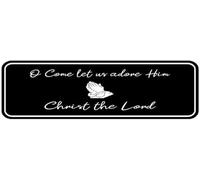 Acrylic Christmas O Come Let Us Adore Him Sign for Home Front Doors Church Entrances Christmas Markets Holiday Party Venues and Community Centers 3x9 Inch.
