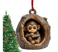 Acrylic Christmas Ornaments - Animal Christmas Tree Decorations | Animal Christmas Tree Ornaments | Cute Pendant Christmas Ornaments | Bag Pendant, 2D Acrylic Koala Monkey Cat Car Ornament