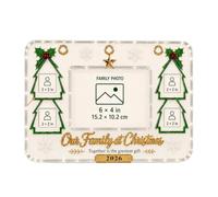 Acrylic Christmas Picture Frame, Clear Family Photo Display | Acrylic Frame With Clear Display For Christmas Family Photos Compatible With Standard Pictures B