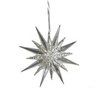 Acrylic Christmas Tree Pendant Ornaments Set Transparent Decorative Stars Angels Bows Dancing Figures Modern Light Luxury Style Silver 15x4x8.5cm(A)