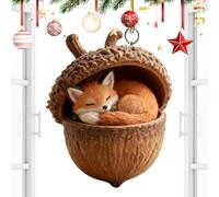 Acrylic Christmas Tree Pendants with Animals, 2D Acrylic Decorations in the Shape of Acorn, Christmas Decorations for Tree, Ideal for Winter Birthdays, Parties, Home, Office, Bedroom