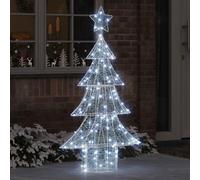 Acrylic Christmas Tree with 160 LEDs, Cool White, 150 cm, USB Powered, Weatherproof, Modern Tree Decoration for Living Room Window, Festive Christmas Decoration with Star Ornament