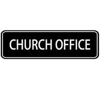 Acrylic Church Office Sign - for Church Administrative Buildings, Pastoral Counseling Suites, and Religious Organization Headquarters, 3x9 Inch.
