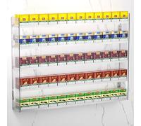 Acrylic Cigarette Display Holder Wall Mount with Automatic Pushers for Retail Showcase