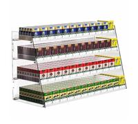 Acrylic Cigarette Display Rack, Wall-Mounted & Desktop Showcases, Automatic Tobacco Pusher Tray, 4-Tier Retail Organizer for 310 Packs, Perfect for Store Display