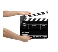 Acrylic Cinema Clap 30 x 25 cm, Film and TV Photography Accessory with Magnets, for Film Memories, Role Play, Editing, Video Production, Camera Photography