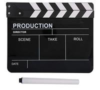 Acrylic Clap Board, Director Board Photography Beating for Shoot Props/Advertisement/Home Decoration/Cosplay/Background, Dry Erase Director Movie Film Clapper