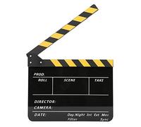 Acrylic Clapperboard, Made of Organic Materials, Professional and Loud Sound, Write with Marker or Chalk, Great Movie Souvenirs (Yellow Strip Blackboard (PAV1YBE))
