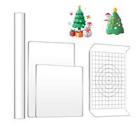 Acrylic Clay Tool Set With Roller, Sheet 10×15cm/10×10cm, U Shape Board - Clear Art Craft DIY Polymer Tool