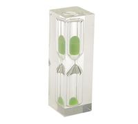 Acrylic Clear 3 Minute Sandglass Teaching Game Teeth Brushing Timer Green, 2.5x2.5x8 cm