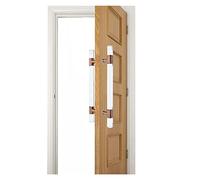 Acrylic Clear Crystal Door Handle for Wood Gate, Double Sided H Sbarn Gate Push Pull Bar, for Office/Balcony/Study Room, 60-150 cm Long/Rose Gold/Length-120Cm/47.2In
