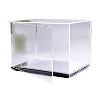 Acrylic clear Display Case Box, Open Door Design Proof , for Diecast Figures Model Action Baseball Cupcake Jewelry Protection Black Base(18x14x30CM)