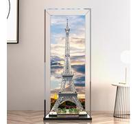 Acrylic Clear Display Case for Lego 10307 Eiffel Tower in Paris Display Box,Building Block Collectibles Transparent Dustproof Showcase Storage Box Stand for (Only Case) (Background 1)