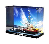 Acrylic Clear Display Case for Lego 21350 Jaws Model, Collectibles Countertop Display Case, Gift, Dust Box, Organizer (Display Box only) (Airbrush Style 3mm)