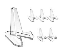 Acrylic Clear Display Stand Holder Easel for Air-Tite Holder Coin Capsules Coins Military Challenge Badge Medallions Award Medals Mini Plates Cards Minerals with 45-80 mm/1.78 - 3.15 inches (Qty 6)