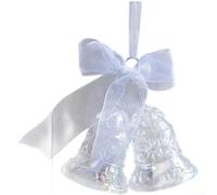 Acrylic Clear Hanging Christmas Ornaments with Light Reflections and Various Festive Themed Shapes for Tree Decoration (Bell)