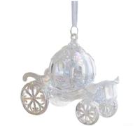 Acrylic Clear Hanging Christmas Ornaments with Light Reflections and Various Festive Themed Shapes for Tree Decoration (Royal State Carriage)
