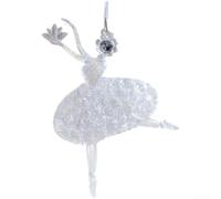 Acrylic Clear Hanging Christmas Ornaments with Light Reflections and Various Festive Themed Shapes for Tree Decoration (Ballet Girl)
