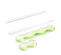 Acrylic Clear Keyboard Stand with Gel Wrist Rest Set, Ergonomic Keyboard Riser for Desktop, Wrist Support for Computer Office Desk Accessories