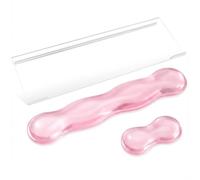 Acrylic Clear Keyboard Stand with Gel Wrist Rest Set, Ergonomic Keyboard Riser for Desktop, Wrist Support for Computer Office Desk Accessories