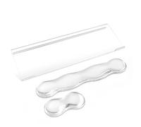Acrylic Clear Keyboard Stand with Gel Wrist Rest Set, Ergonomic Transparent Keyboard Riser for Desktop, Wrist Support for Computer Office Desk Accessories