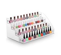 Acrylic Clear Makeup Display Stand, 4-Tier Tabletop Organizer with Stair Design for Nail Polish, Essential Oils & Perfume