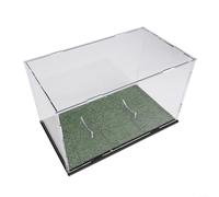 Acrylic Clear Storage Box Case Removable Dustproof Stand Holder Memorabilia Showcase Black Green Football Rugby Display for Standard Size Ball Sports(green)