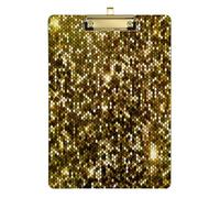 Acrylic Clipboard A4/Letter Size Acrylic Clipboard Case with Low Profile Clip for Truck Driver 12.5x9in Rose Gold Sequins Seamless Glitter Gold Yellow