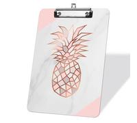 Acrylic Clipboard A4 Letter Size Cute Plastic Clip Boards for Teachers | Low Profile Clip, Office Supplies, Classroom Essentials, Writing Clipboard for School Students Nurses, Pink Pineapple