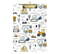 Acrylic Clipboard A4 Size 12.5" x 9" Metal Clipboards with Low Profile Clip for Social Worker Coaching Trade Quest Cartoon Tractors