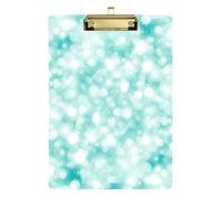 Acrylic Clipboard Aqua Blue Dots Cute Clip Boards for Teacher Student Lawyer Nurse Paperboard Chic Design Clipboards Low Profile Gold Clip Retractable Hanging Tab