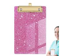 Acrylic Clipboard, Colorful Clipboard | Glitter File Board,A6 Letter Size Acrylic Clipboard, Decorative, Cute And Lightweight, With Gold Clip For Supplies And Accessories D