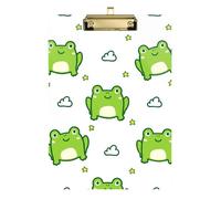 Acrylic Clipboard Cute Green Frog Decorative Clipboard for Nurses Teachers Coaches Standard A4 Letter Size Clipboards Low Profile Gold Clip Retractable Hanging Tab