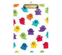 Acrylic Clipboard Cute Halloween Monsters White Writing Board Cute Decorative Letter Size Clipboards for Students, Women, Man, Low Profile Gold Clip Retractable Hanging Tab