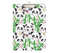 Acrylic Clipboard Cute Panda White Decorative Clipboard for Nurses Teachers Coaches Travel Clipboards Low Profile Silver Clip Retractable Hanging Tab