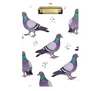 Acrylic Clipboard Cute Purple Pigeon Writing Clipboard for Classrooms, Restaurants, School Travel Clipboards, A4 Letter Size 12.5 x 9 Inches Gold Clip