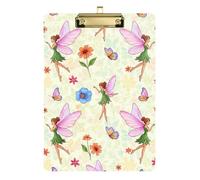 Acrylic Clipboard Fairies Wings Fashion Clipboards for Classrooms, Restaurants, School Letter Size Clipboards Low Profile Gold Clip Retractable Hanging Tab