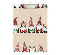 Acrylic Clipboard Festive Christmas Gnomes Decorative Clipboard Hardboard Clipboards Standard Size for Nurses, Lawyers, Doctor Offices, Low Profile Silver Clip Retractable Hanging Tab