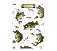 Acrylic Clipboard Funny Fish White Writing Board A4 Standard Size Clip Boards for Students, Women, Man, Low Profile Gold Clip Retractable Hanging Tab