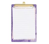 Acrylic Clipboard - Glitter Gold Clip Desk | Lightweight Cute Decorative A6 Letter Size | Office Supplies for Students Writing Pad Storage Board Accessories Funny On