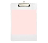 Acrylic Clipboard Misty Rose Portable Clipboard for Students, Women, Man Standard A4 Letter Size Clipboard Low Profile Silver Clip Retractable Hanging Tab 12.5 x 9 Inches