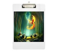 Acrylic Clipboard Phoenix Panda Green Cute Clip Boards Cute Decorative Letter Size Clipboard for Teachers, Students, Nurses, Low Profile Gold Clip Retractable Hanging Tab 12.5 x 9 Inches