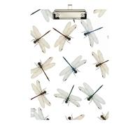 Acrylic Clipboard Vintage Dragonfly White Portable Clipboard Standard A4 Letter Size Clipboards for Women Men Office Supplies, Low Profile Silver Clip Retractable Hanging Tab
